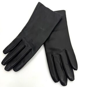 NORDSTROM Cashmere Lined Leather Touchscreen Gloves Black Size 7 With Flaw